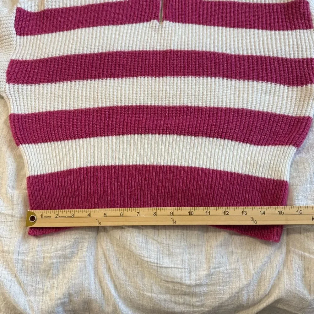 ASOS Design Pink and‎ White Rugby Striped Women's Sweater Size 4 Preppy